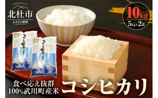 【令和6年度新米】【令和6年度米】山梨最大の米処　北杜市武川町産　コシヒカリ5kg×2袋 719144 - 山梨県北杜市