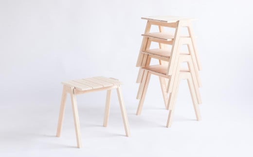 【素地仕上げ】MINAZUKI STOOL (スタッキングスツール) ヒノキ (2脚) ／ 家具 インテリア スツール ナイトテーブル シンプル ナチュラル ヒノキ 長崎県 長崎市