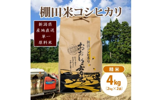 極少量米:数量限定令和6年産/新潟県上越市大島区産棚田米コシヒカリ 4kg(2kg×2)精米