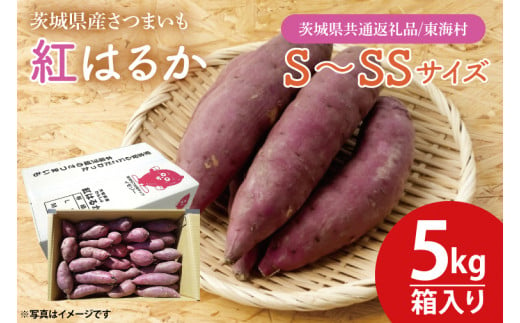 【数量限定】紅はるかS～SSサイズ5kg箱【茨城県共通返礼品/東海村】【さつまいも 芋 いも  焼き芋 焼芋 やきいも 水戸市 茨城県】（KE-13） 1449456 - 茨城県水戸市