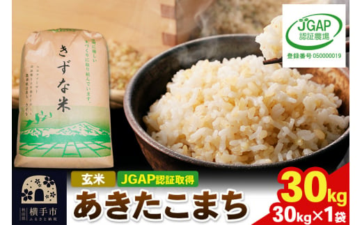 【玄米】令和6年産新米 秋田県産 あきたこまち 30kg(30kg×1袋) 【JGAP認証】【秋田県特別栽培農産物認証】 1021440 - 秋田県横手市