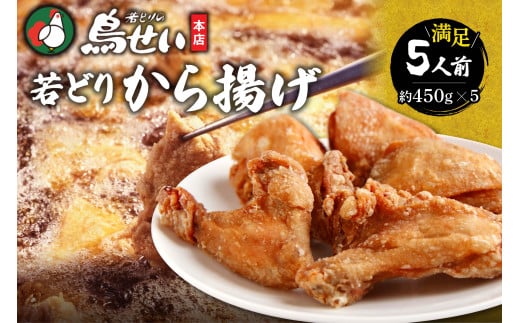 鳥せい本店の若どりから揚げ 満足5人前 おかずやおつまみに やわらかジューシー 温めるだけ_S004-0007