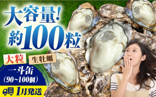 【1月31日（土）着】牡蠣 生食 殻付き かき カキ 【生牡蠣】【1月発送】大容量！かきうちの殻付き一斗缶 かき 海鮮 和食 海産物簡単 レシピ 広島県産 江田島市/株式会社かきうち [XBK014]