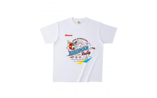 ひこにゃん×鳥人間　ふるさと納税限定デザイン　Tシャツ　ホワイトXXLサイズ 1131937 - 滋賀県彦根市