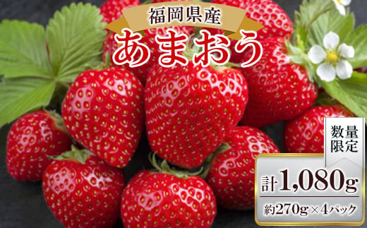 ＜数量限定＞福岡県産あまおう270g×4パック＜R7年2月発送開始＞_ 苺 フルーツ 果物 ふるーつ くだもの 青果 産直 産地直送 春採れ イチゴ いちご ギフト プレゼント 贈り物 送料無料 【1277506】 290516 - 福岡県大野城市