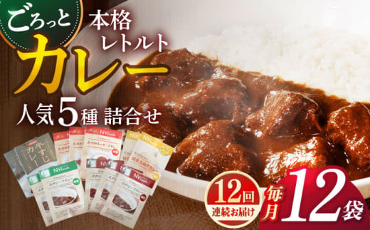 【全12回定期便】【カレー好きのためのアソートセット】カレー工房NVfoodsのカレー5種（12袋）詰め合わせセット [KAB290] 1423769 - 長崎県平戸市