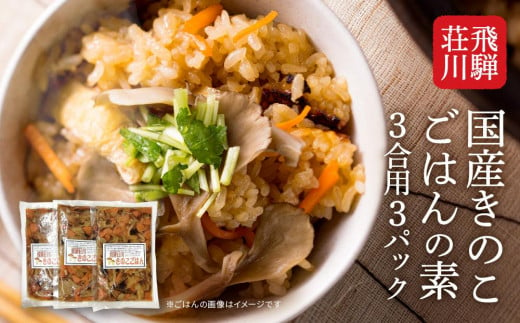  飛騨荘川 国産きのこごはんの素 3合用×3パック | 味ご飯 炊き込みご飯 キノコ きのこ きのこご飯 国産 荘川 飛騨高山 桜の郷猿丸管理組合 NN006 1299274 - 岐阜県高山市