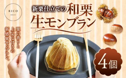 栗 ケーキ 和栗の生モンブラン 4個入り 《60日以内に出荷予定(土日祝除く)》RICO DOLCE 熊本県 球磨郡 山江村 スイーツ お菓子 洋菓子 栗 冷凍 クリ 1040921 - 熊本県山江村