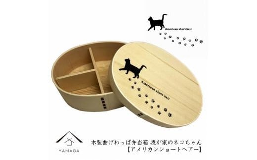 紀州漆器 曲げわっぱ まげわっぱ 弁当箱 【アメリカンショートヘアー】我が家のネコちゃんシリーズ 1509227 - 和歌山県高野町