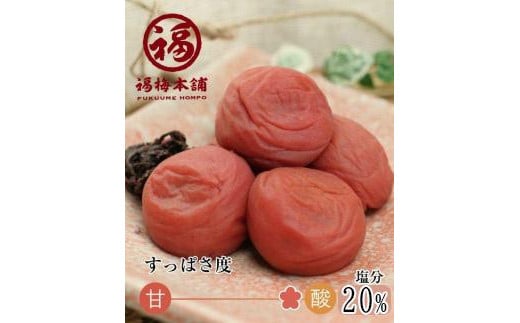 ご家庭用 しそ漬梅 塩分20％ 250g 昔ながらの酸っぱい梅干し 最高級紀州南高梅 和歌山県産 産地直送 福梅本舗 560809 - 和歌山県白浜町