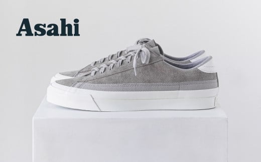 ASAHI BELTED SUEDE GRAY (22.5cm〜29.0cm) _アサヒシューズ スニーカー レザー製 スエード メンズ レディース バルカナイズ製法 コートシューズ 日本製 MADE IN KURUME 送料無料_Ls031