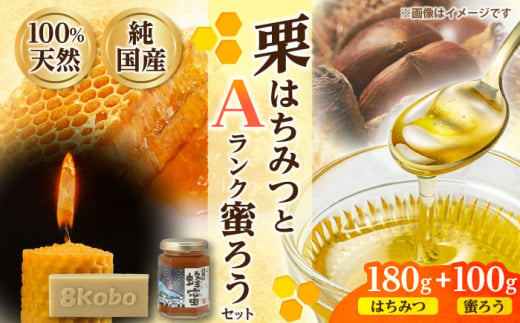 恵那蜂蜜・蜜蝋セット (栗蜂蜜180g×1本、Aランク蜜蝋100g×1枚) 国産 はちみつ 岐阜 恵那市 / はち工房こうけつ [AUDF025] 730877 - 岐阜県恵那市