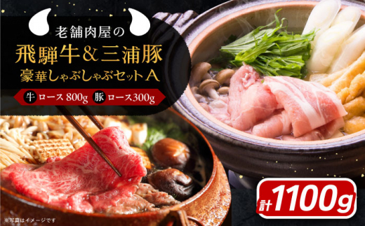 【年内発送】飛騨牛ロース800g 三浦豚ロース300g 豪華しゃぶしゃぶセットA 和牛 国産 霜降り 恵那市 / 岩島屋 [AUAJ025] 730640 - 岐阜県恵那市