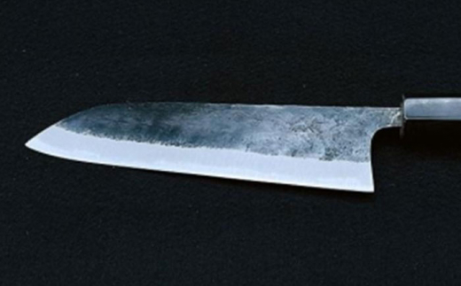 土佐黒打ち刃物 三徳包丁 165mm | 両刃 青紙2号 水牛朴八角 徳蔵オリジナル【37003】[ATAC106]