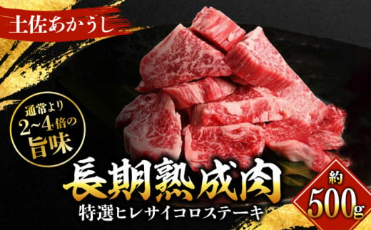 エイジング工法 熟成肉 土佐あかうし 特選ヒレ サイコロステーキ 約500g 冷凍 【株式会社LATERAL】 [ATAY018] 1093316 - 高知県高知市