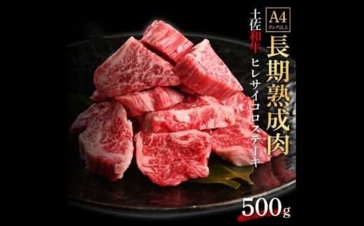 エイジング工法 熟成肉 土佐和牛 特選ヒレ サイコロステーキ 約500g 冷凍 【株式会社LATERAL】 [ATAY046] 1093344 - 高知県高知市