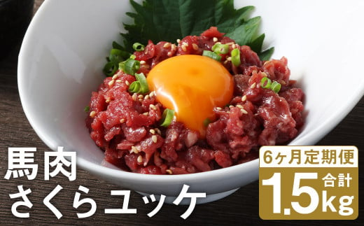 【6ヶ月定期便】 馬肉 さくらユッケ 250g（50g×5パック）×6回 お肉 肉 ユッケ 赤身 馬刺し 馬刺 馬ユッケ 定期 小分け カット 冷凍 1412628 - 熊本県菊池市