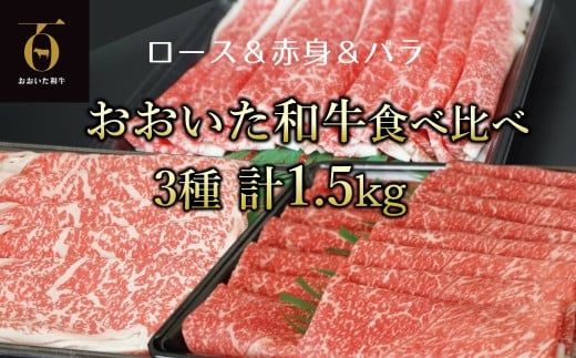 【新発売】A4ランク以上★おおいた和牛 黒毛和牛うす切り3種食べ比べ（約1.5㎏） 1521865 - 大分県臼杵市