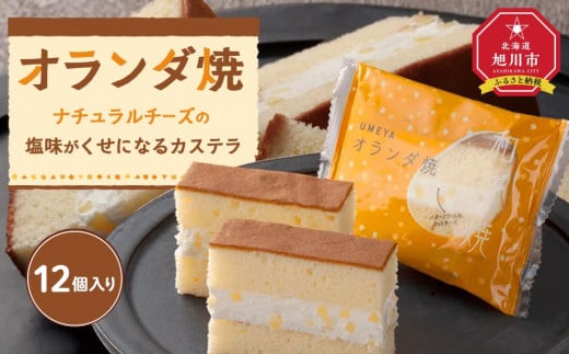 ナチョラルチーズの塩味がくせになるカステラ【オランダ焼き】12個入り_04270