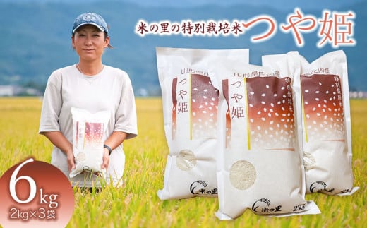 【令和6年産 新米】 米の里の特別栽培米 つや姫 精米 6kg(2kg×3袋)　山形県鶴岡市産 K-659