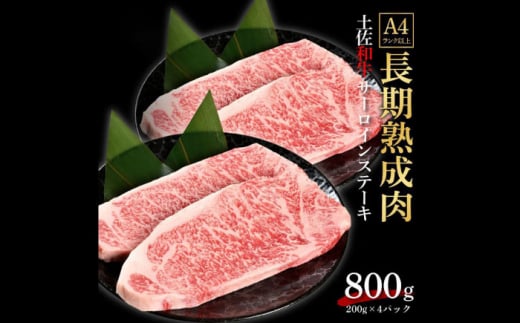 エイジング工法 熟成肉 土佐和牛 特選サーロイン ステーキ 約800g 冷凍 (約200g×4枚) 【株式会社LATERAL】 [ATAY037] 1093335 - 高知県高知市