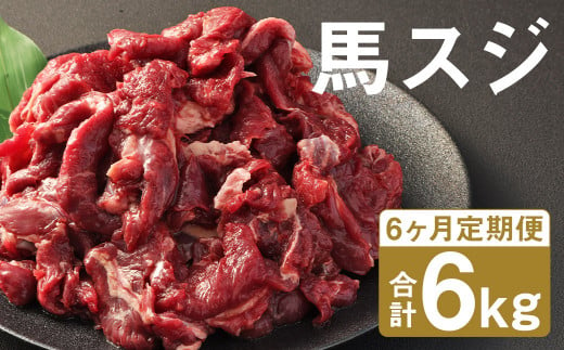 【6ヶ月定期便】 馬スジ 1kg （500g×2パック）×6回 馬肉 肉 馬すじ スジ 定期 冷凍 1412631 - 熊本県菊池市