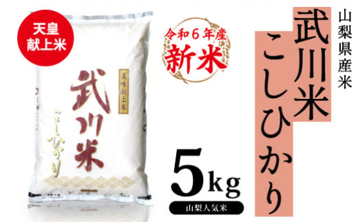 ★令和6年産★ 山梨県産 武川米 こしひかり 5kg 115-002 254063 - 山梨県笛吹市