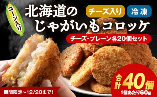 数量限定 期間限定 じゃがいも コロッケ 食べ比べ セット 計2箱 冷凍 チーズ ジャガイモ 芋 いも 1510820 - 北海道積丹町