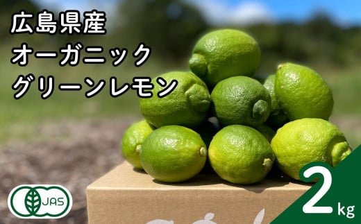 広島産オーガニックグリーンレモン 約2kg 有機JAS ワックス不使用 防腐剤不使用 安心 安全 国産 瀬戸内レモン 大崎上島 有機レモン オーガニック食品 送料無料 産地直送 ふじやファーム 1511795 - 広島県大崎上島町