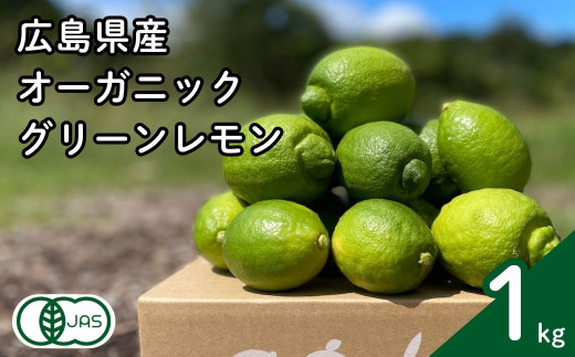 広島産オーガニックグリーンレモン 約1kg 有機JAS ワックス不使用 防腐剤不使用 安心 安全 国産 瀬戸内レモン 大崎上島 有機レモン オーガニック食品 送料無料 産地直送 ふじやファーム