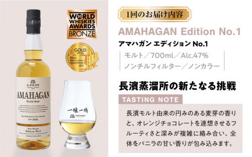 【全6回定期便】長濱蒸溜所  700ml×4本セット　アマハガン 酒 ウイスキー 洋酒 モルト