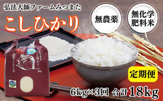 【定期便3回】令和6年度産新米 こしひかり 6㎏〈弘法大師ファームみつまた〉 995676 - 福井県越前市