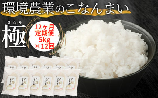 【12ヶ月定期便】環境農業のこなんまい 極5kg [№5748-0456]