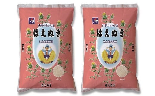 【定期便】令和６年産 はえぬき８ｋｇ（４ｋｇ×２袋）×５か月連続お届け　0059-2434 311679 - 山形県上山市