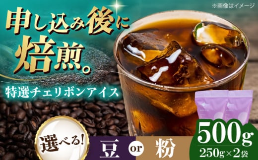 コーヒー豆 特選チェリボンアイス 500g (250g×2袋) 珈琲 コーヒー豆 コーヒー粉 コーヒー ドリップ ドリップ珈琲 飲料 愛媛県大洲市/株式会社日珈 [AGCU015] お正月 クリスマス