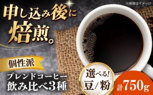 コーヒー豆 少し個性のあるブレンドコーヒー飲み比べ 3種セット(ブルーマウンテンブレンド・タンザニアブレンド・マンデリンブレンド)各250g 珈琲 コーヒー豆 コーヒー粉 コーヒー ドリップ ドリップ珈琲 飲料 愛媛県大洲市/株式会社日珈 [AGCU023] お正月 クリスマス