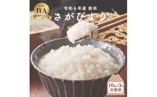 新米 令和6年産 さがびより 10kg×3回定期便 ／米 お米 返礼品 飯 ごはん 弁当 銘柄米 白米 県産米 佐賀県産 国産米 精米 ブランド米 おにぎり 国産 食品 人気 おすすめ ふるさと納税米 新米 精白米 主食 ご飯 kg 1514552 - 佐賀県大町町