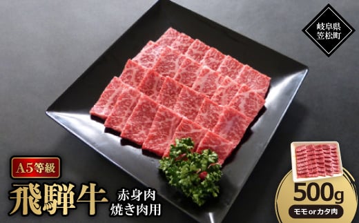 A5等級飛騨牛:赤身肉焼肉用500g モモ又はカタ肉