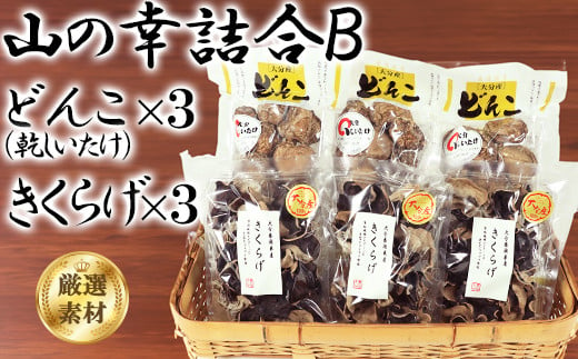 山の幸詰合B（乾し椎茸どんこ５０g×３袋、黒きくらげ４０g×３袋）＜106-008_6＞ 213665 - 大分県杵築市