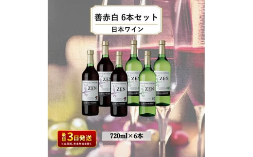 ワイン 岩の原ワイン 善 赤白6本セット（赤×3本、白×3本 各720ml） 赤 白 酒 ギフト 記念日 新潟 上越 1000732 - 新潟県上越市