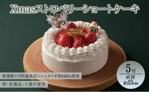 Xmasストロベリーショートケーキ（5号・直径約15cm）十日町すこやかファクトリー 十日町市 スイーツ お取り寄せ 1515427 - 新潟県十日町市