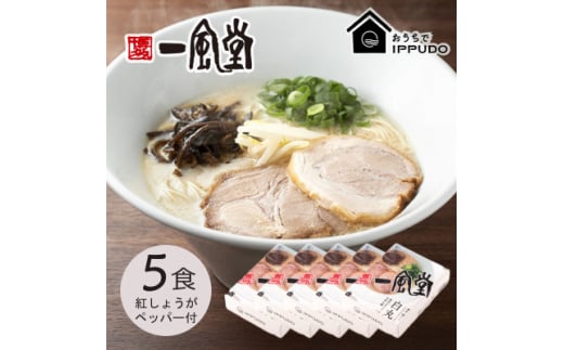 博多一風堂 豚骨ラーメン 白丸1食×5箱 とんこつ博多細麺【1558464】