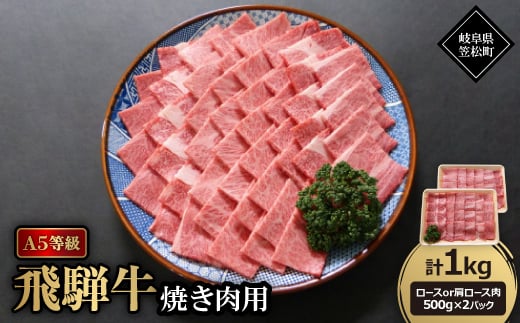 A5等級飛騨牛:焼き肉用1kg　ロース又は肩ロース肉【1537763】