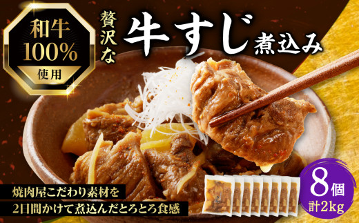 和牛100％の贅沢なすじ煮込み 250g×8個 2kg [093-13] 1436704 - 京都府木津川市