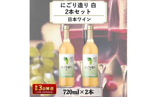 ワイン 岩の原ワイン にごり造り 白 2本セット 新潟 上越 デラウェア 甘口 9％ 酒 ぶどう ギフト 記念日 1150965 - 新潟県上越市