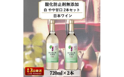 ワイン 岩の原ワイン 酸化防止剤無添加 白 やや甘口 2本セット 新潟 上越 甘口 11％ 酒 アルコール ギフト 1150967 - 新潟県上越市