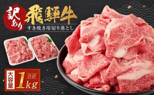 【1月配送】訳あり 飛騨牛すき焼き用切り落とし（不揃い・大容量）1kg | 飛騨牛 肉 おいしい 飛騨高山 切り落とし 小分け 鍋 正月 肉の匠家 BV026VC01 1516274 - 岐阜県高山市