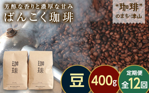 【毎月定期便】芳醇な香りと濃厚な甘みの珈琲 計400g豆×全12回 飲料 コーヒー コーヒー粉 TY0-0861