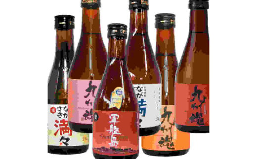 長崎いも・むぎ焼酎 飲み比べ 300ml 6本 ( 「九州魂」麦焼酎・「軍艦島」麦焼酎・「ながさき満々」麦焼酎・「ながさき満々」芋焼酎・「九州魂」赤芋焼酎・「九州魂」紫芋焼酎 各1本) ふるさと納税 /酒 お酒 アルコール 焼酎 芋焼酎 麦焼酎 霧氷酒造 長崎県 長崎市