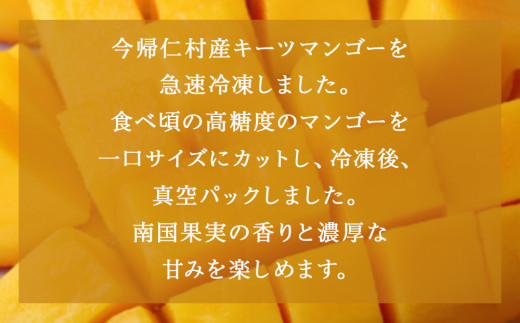 沖縄県今帰仁村のふるさと納税 急速冷凍カットマンゴー　キーツ300g×２（限定80セット）【沖縄県今帰仁村産】